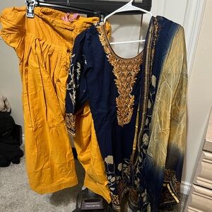 Yellow and Blue Traditional Outfit Set